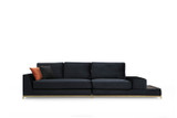 4-sjedala Sofa Linija sa bočnim stolom - crna