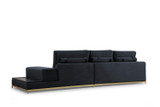 4-sjedala Sofa Linija sa bočnim stolom - crna