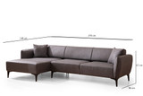 Ugaona sofa Belissimo lijevo - tamno siva