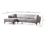 Ugaona sofa Belissimo Lijevo – Sivo Ugaona sofa Belissimo Lijevo – Sivo