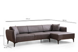 Ugaona sofa Belissimo desno - tamno siva