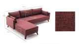 Ugaona sofa Ugaona garnitura Bella Lijeva 1 - Claret Red Ugaona sofa Ugaona garnitura Bella Lijeva 1 - Claret Red