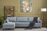 Ugaona sofa Bella Soft Köşe Koltuk Lijeva - Plava