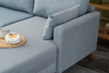 Ugaona sofa Bella Soft Köşe Koltuk Desna - Plava