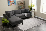 Ugaona sofa Berlin lijevo - antracit, crna Ugaona sofa Berlin lijevo - antracit, crna