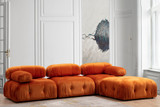 Ugaona sofa Bubble Corner (L1-O1-1R -Puf) - Narandžasta Ugaona sofa Bubble Corner (L1-O1-1R -Puf) - Narandžasta