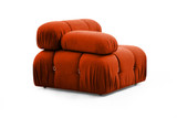 Ugaona sofa Bubble Corner (L1-O1-1R -Puf) - Crveni pločica