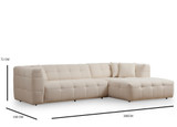 Ugaona sofa Cady 3 sjedila desno - bež