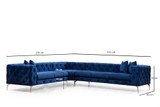 Ugaona sofa Como lijevo - tamnoplava