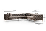 Ugaona sofa Como desno - antracit