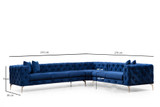 Ugaona sofa Como desno - tamnoplava