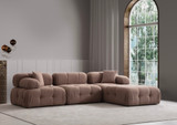 Ugaona sofa Doblo 3 sjedila sa pufom (L1-O1-1R-pouffe) - Cappuccino Ugaona sofa Doblo 3 sjedila sa pufom (L1-O1-1R-pouffe) - Cappuccino