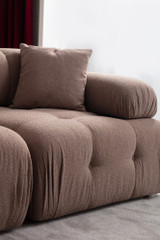 Ugaona sofa Doblo 3 sjedila sa pufom (L1-O1-1R-pouffe) - Cappuccino