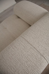Ugaona sofa Doblo 3 sjedila sa pufom (L1-O1-1R-pouffe) - krem