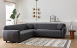 Ugaona sofa Eddy Corner 2 (3L-C-3R) - tamno siva