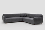 Ugaona sofa Eddy Corner 2 (3L-C-3R) - tamno siva