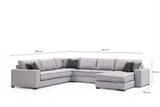 Ugaona sofa Lena Corner - svijetlo siva