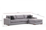 Ugaona sofa Lena ugao desni (L3+Chl) - svijetlo siva