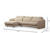 Ugaona sofa Lily Corner lijevo bež