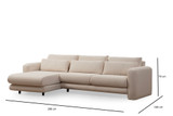 Ugaona sofa Lily Corner Lijeva krema