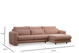 Ugaona sofa Lily Corner Right Pink