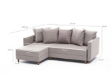 Ugaona sofa-krevet Aydam lijevo - krema Ugaona sofa-krevet Aydam lijevo - krema