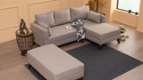 Ugaona sofa-krevet Bella kutna garnitura desna 2 - krem Ugaona sofa-krevet Bella kutna garnitura desna 2 - krem