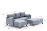 Ugaona sofa-krevet Bella Soft Mini Köşe Lijeva - Plava Ugaona sofa-krevet Bella Soft Mini Köşe Lijeva - Plava