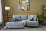 Ugaona sofa-krevet Bella Soft Mini Köşe Desna - Plava