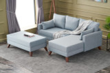 Ugaona sofa-krevet Bella Soft Mini Köşe Desna - Plava Ugaona sofa-krevet Bella Soft Mini Köşe Desna - Plava