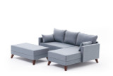 Ugaona sofa-krevet Bella Soft Mini Köşe Desna - Plava Ugaona sofa-krevet Bella Soft Mini Köşe Desna - Plava