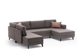 Ugaona sofa-krevet Efsun – smeđa Ugaona sofa-krevet Efsun – smeđa