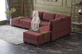 Ugaona sofa-krevet Fly kutna sofa na razvlačenje desno - bordo crvena Ugaona sofa-krevet Fly kutna sofa na razvlačenje desno - bordo crvena