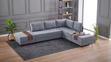 Ugaona sofa-krevet Fly kutna sofa na razvlačenje desna - siva Ugaona sofa-krevet Fly kutna sofa na razvlačenje desna - siva