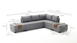 Ugaona sofa-krevet Fly kutna sofa na razvlačenje desna - siva Ugaona sofa-krevet Fly kutna sofa na razvlačenje desna - siva