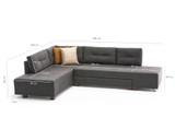 Ugaona sofa-krevet Manama kutni kauč na razvlačenje lijevo - antracit