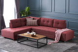 Ugaona sofa-krevet Manama kutni kauč na razvlačenje lijevo - Claret Red