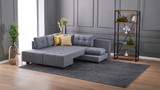 Ugaona sofa-krevet Manama kutni kauč na razvlačenje lijevo - siva