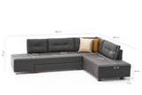 Ugaona sofa-krevet Manama kutni kauč na razvlačenje desno - antracit