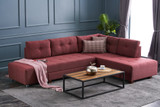 Ugaona sofa-krevet Manama kutni kauč na razvlačenje desno - Claret Red