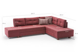 Ugaona sofa-krevet Manama kutni kauč na razvlačenje desno - Claret Red Ugaona sofa-krevet Manama kutni kauč na razvlačenje desno - Claret Red