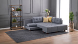 Ugaona sofa-krevet Manama kutni kauč na razvlačenje desno - siva