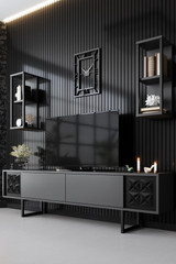 Garnitura namještaja za dnevni boravak Black Line Set - antracit, crna Garnitura namještaja za dnevni boravak Black Line Set - antracit, crna