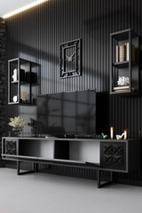 Garnitura namještaja za dnevni boravak Black Line Set - antracit, crna Garnitura namještaja za dnevni boravak Black Line Set - antracit, crna