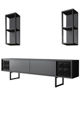 Garnitura namještaja za dnevni boravak Black Line Set - antracit, crna Garnitura namještaja za dnevni boravak Black Line Set - antracit, crna