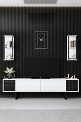 Garnitura namještaja za dnevni boravak Black Line Set - bijela, crna Garnitura namještaja za dnevni boravak Black Line Set - bijela, crna