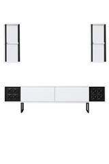 Garnitura namještaja za dnevni boravak Black Line Set - bijela, crna Garnitura namještaja za dnevni boravak Black Line Set - bijela, crna