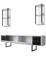 Garnitura namještaja za dnevni boravak Black Line Set - bijela, crna Garnitura namještaja za dnevni boravak Black Line Set - bijela, crna