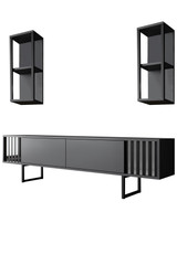 Garnitura namještaja za dnevni boravak Chrome Line Set - antracit, crna Garnitura namještaja za dnevni boravak Chrome Line Set - antracit, crna