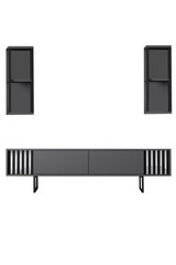 Garnitura namještaja za dnevni boravak Chrome Line Set - antracit, crna Garnitura namještaja za dnevni boravak Chrome Line Set - antracit, crna